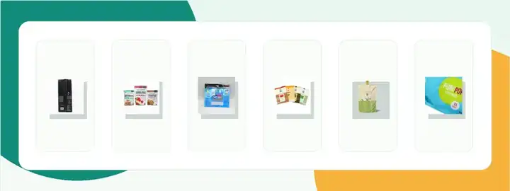 Custom packaging product photo collage with child proof shaped pouches