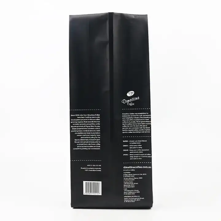Custom printed coffee bags with one-way degassing valve options
